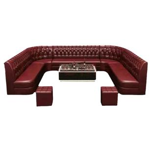 ktv沙发家庭影院会所包厢卡座发光茶几组合酒吧清吧转角UL型定制