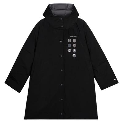 陈伟霆CANOTWAIT 双面穿长款连帽羽绒外套男女款冬季保暖休闲百搭