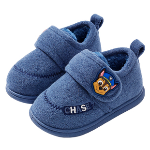 汪汪队童鞋儿童冬季加绒棉鞋婴儿包跟保暖棉拖鞋男孩女童学步鞋子