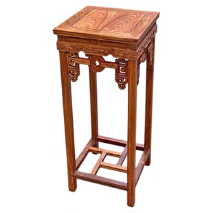 菠萝格木花梨木花架中式红木榫卯花几雕花家用盆景架单个花瓶架子