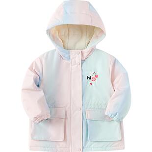 巴拉巴拉女童棉服宝宝中长款棉衣外套秋冬款童装儿童加厚上衣棉袄