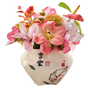 蝴蝶兰蕙兰仿真花假花客厅摆设桌面花器餐桌花摆花办公室花艺摆件