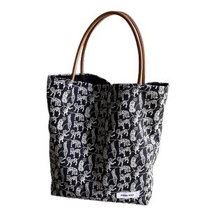 GGSG BAG原创复古手提布包小号棉麻手腕布袋小众便当妈咪包托特包