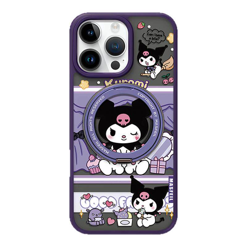ANGYING × 紫色叛逆兔适用苹果18promax手机壳iPhone17pro新款带支架ip16全包Fo5磁吸支点套小众15高级感