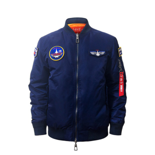 HK航空歼20飞行服夹克羽绒服冬季新款工装外套刺绣肩章防冷抗寒