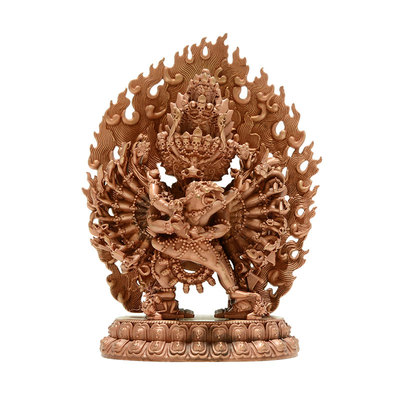 紫铜大威德金刚铜像摆件