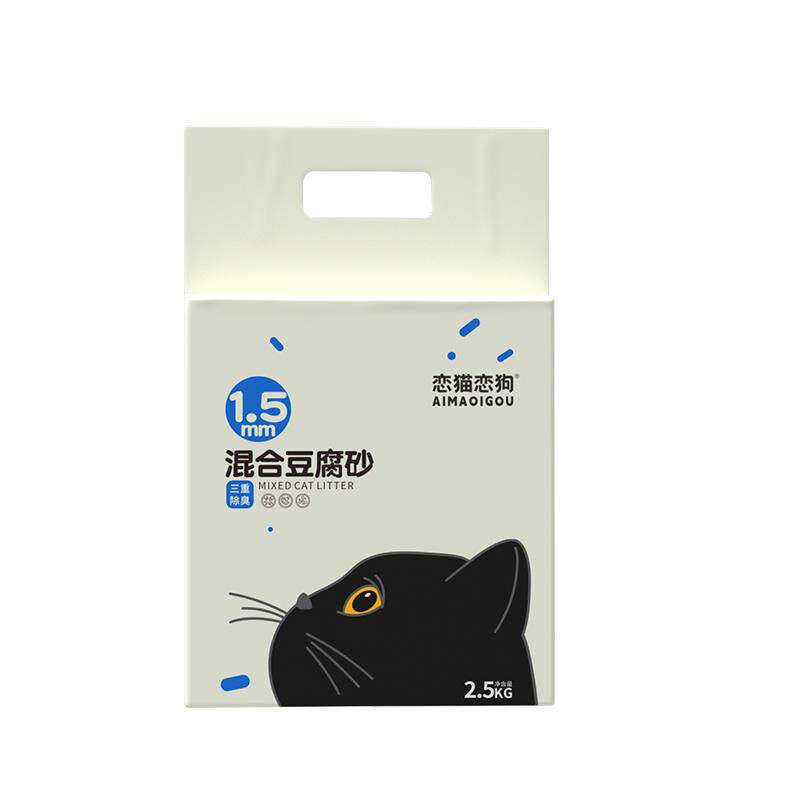 恋猫恋狗混合猫砂豆腐砂三重除臭抑菌猫沙不粘底除异味20公斤包邮