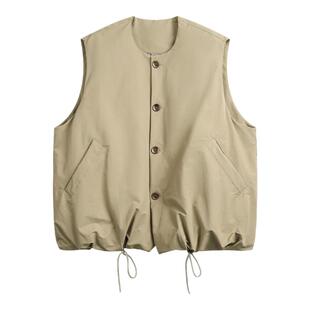 期望Studio冬季美式复古马甲女马夹棉服加厚无袖坎肩休闲外套男