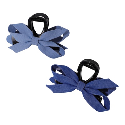 浮漾复古牛仔蝴蝶结抓夹百搭