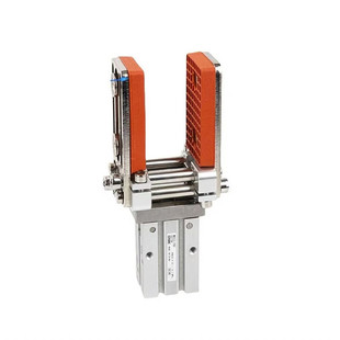 机械手手指气缸夹具配件 可调行程加宽气动夹装置平行夹爪16D/20D