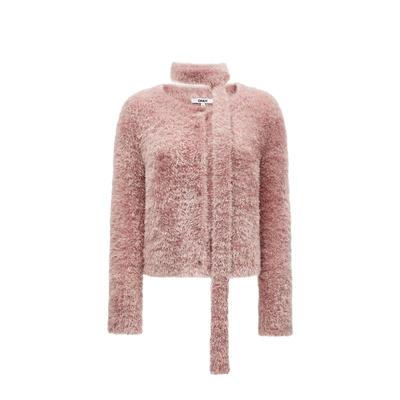 oq区绫致ONLY2024冬季新款时尚百搭短款圆领开衫围巾针织衫女潮流