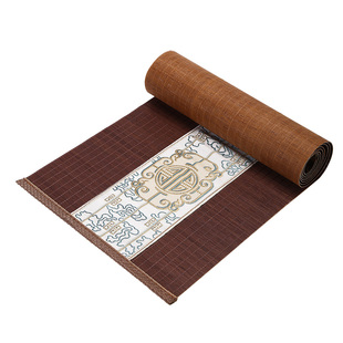 新中式竹茶席 茶几禅意超长竹垫 桌旗定制 简约复古茶垫 茶台桌垫