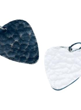 吊坠纯银情侣锤纹拔片吉他复古