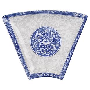 拼盘餐具家用 2025新款扇形餐盘青花团圆釉下彩盘子 组合网红餐具