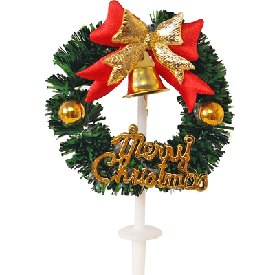 麋鹿圣诞老人礼物插牌蛋糕装饰