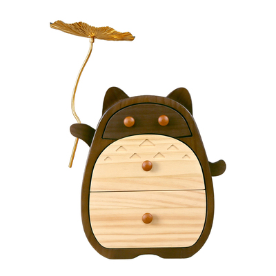 华托新中式猫咪实木首饰盒