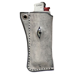 真皮打火机皮套眼睛手工复古头层牛皮定制创意草蜢一次性打火机