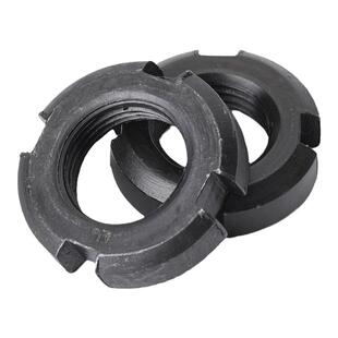 GB812国标圆螺母锁紧防松螺帽止退螺母开槽螺母四槽圆形螺母并帽