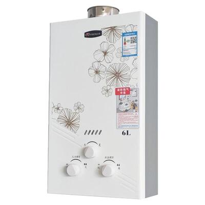 奇田JSG12-印花杰邦牌燃气热水器天然气平衡式6升铜水箱可装浴室