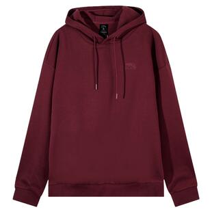 安踏连帽卫衣男女加绒帽衫2025冬季新款酒红色新年衣服内搭上衣