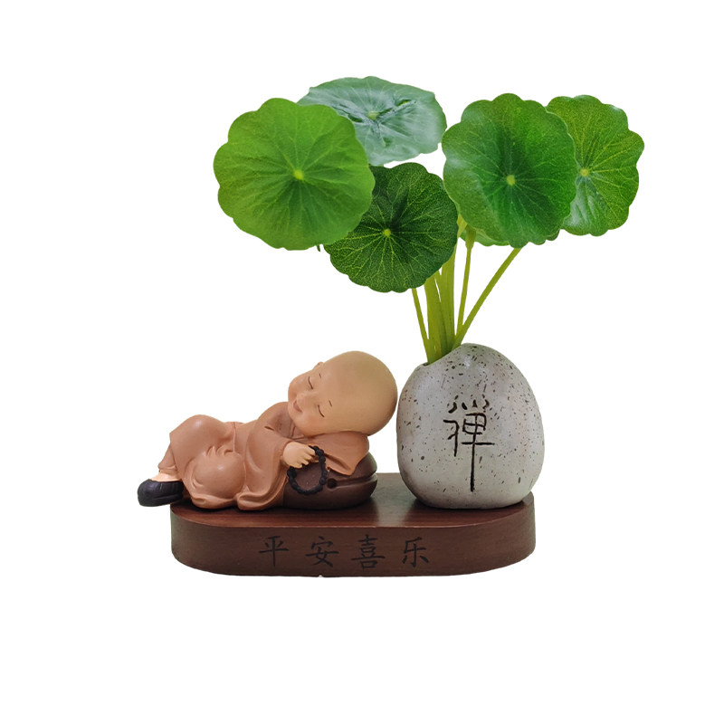 禅悟小和尚汽车内摆件车载中控台装饰品家居办公桌面工位稳定情绪