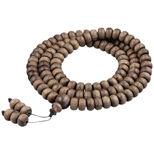 天然越南芽庄沉香手串108颗沉水级老料沉香木算盘珠佛珠手链多圈