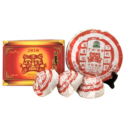 云南茶叶生普洱茶 下关沱茶生肖虎小套装1.207kg 一饼一砖三沱