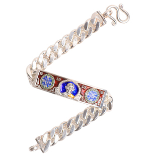 泰国佛牌 龙婆瑞纯银手链 2557年索丽 索利 雷自身像手环男女带卡