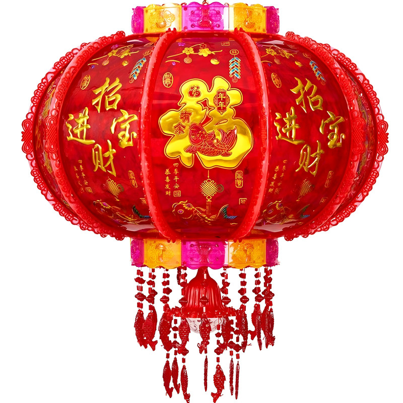 2026新款旋转灯笼led走马灯七彩阳台吊灯大门口新年春节乔迁一对