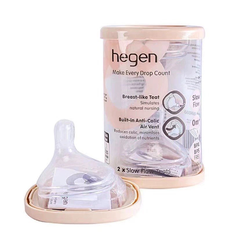 原装进口hegen赫根奶嘴新生婴儿宽口径软硅胶仿母乳防胀气0123段Y