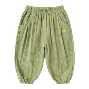 [100%棉]儿童休闲裤春季纯棉男童裤子男宝物理防蚊裤女宝长裤春装