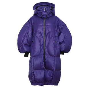 【6折】麦叙原创《紫螃蟹》设计师款蚕茧型白鸭绒长款羽绒服外套