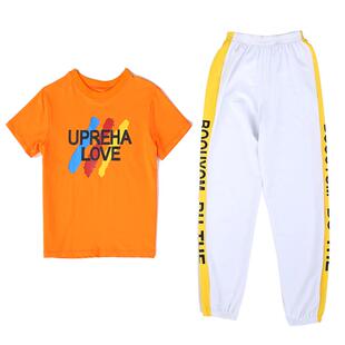 纯棉春秋短袖套装广场舞服装女运动休闲团体舞服曳步舞宽松舞蹈服
