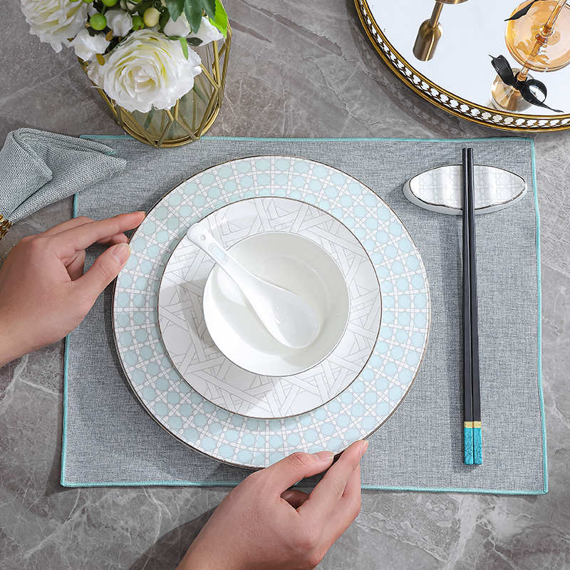 欧式骨质瓷家用精致高端碗盘子套装凉菜吐骨碟高级感ins风摆盘