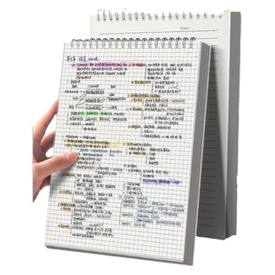 笔记本上翻线圈本网格本格子本小方格本b5加厚大学生考研办公用记录本横线练习本记事本文具大号a4本子草稿本