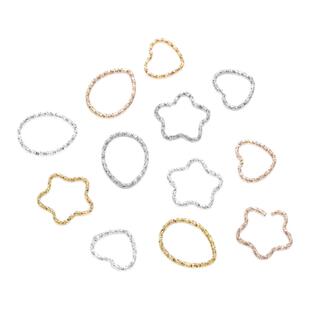 压花开口圈麻花圈星星爱心连接圈跳环挂圈 手工diy饰品配件材料