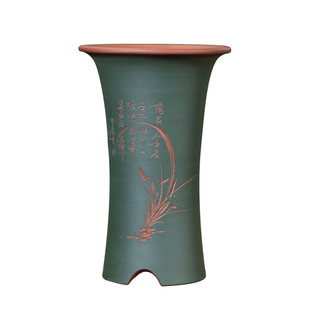 宜兴紫砂兰花盆兰草专用盆春兰建兰室内办公室装饰兰花透气盆陶瓷