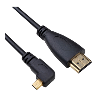 CY高清线Micro HDMI左弯对HDMI 1080p适用于微型HDMI相机平板电脑延长线micro hdmi转hdmi线手机平板/相机照