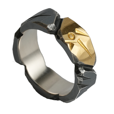 斯吾银饰《魔方》宽版手工银戒指