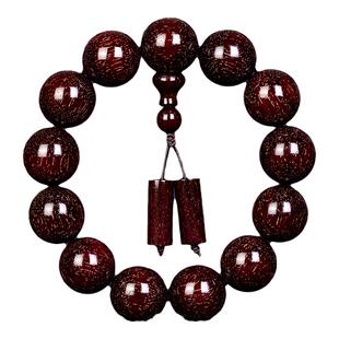 孤品收藏 大爆爆满金星1.8深紫老料印度小叶紫檀手串男款文玩手链