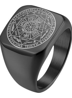 所罗门卡巴拉印章七芒星戒指