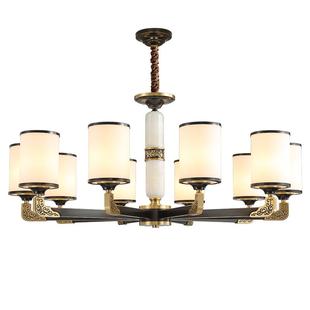 全铜新中式客厅吊灯具中国风复古书房卧室灯现代简约餐厅大灯套餐