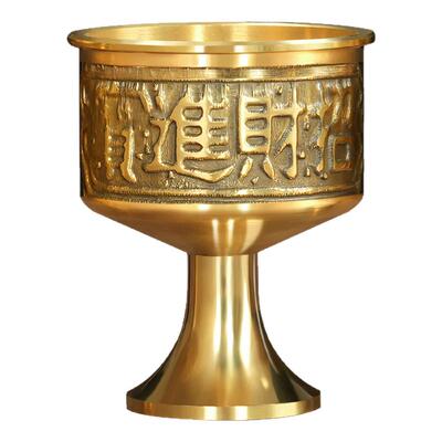 招财进宝酒盅贡杯供佛桌面摆件