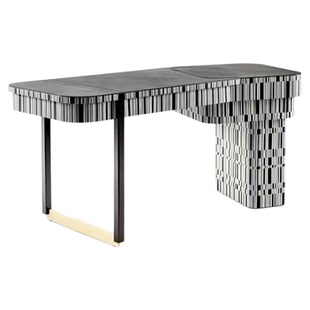 意式轻奢实木书桌别墅客厅设计师款现代创意写字台时尚个性办公桌