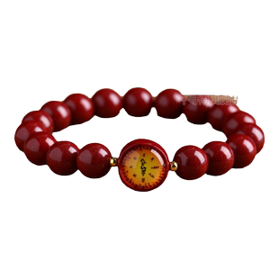 朱砂本命年手串女文殊菩萨绿度母药师佛楞严心咒转运珠手链男情侣