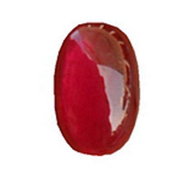 平底红刚玉裸钻椭圆形宝石戒面