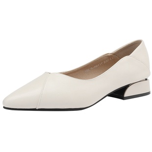 达芙妮尖头单鞋女2026新款法式绝美平底鞋小皮鞋女款通勤软底女鞋