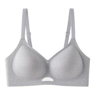 依柚文胸女无痕舒适聚拢软支撑小胸收副乳防下垂无钢圈运动型内衣
