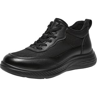 百思图2025冬季商场新款户外加绒保暖跑步运动鞋男休闲鞋92M27DM5