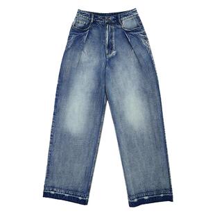 YOUWEI有尾2024秋季牛仔裤复古宽松蛋裤加长Y5124308